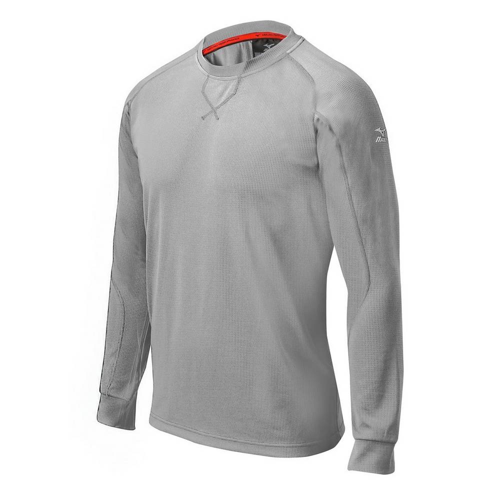 Blusa Mizuno Baseball Comp Long Sleeve Training - Homem - Cinzentas - KFWLD5083